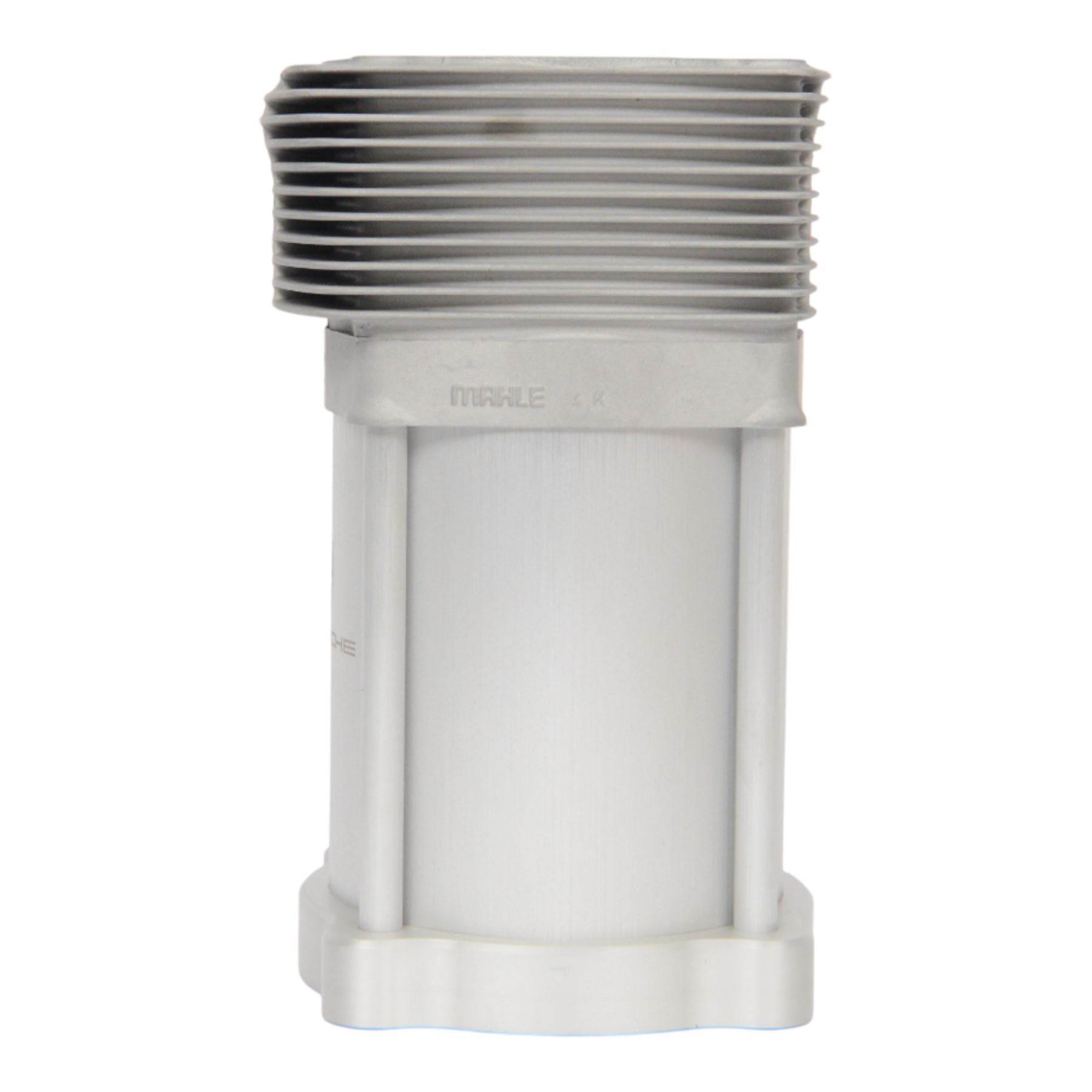 Porsche Design Mahle Cylinder wine cooler, with Porsche emblem etched to the front, boxed, H23cm 