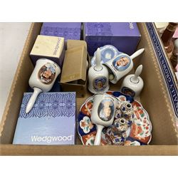 Collection of Wedgwood Jasperware, to include candy box with lid, miniature vase, trinket dishes, together with other collectables in six boxes 