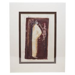 Ivan Peries (Sri Lankan - Columbo '43 Group): Standing Man, watercolour on paper signed with initials and dated '82, 29cm x 19cm (unframed)
Notes: Ivan Peries was a founding member of the '43 group, a 20th century modern art group in Columbo (previously British Ceylon) in the mid-20th century. This and the previous work (Lot 6500) were part of a large series of similar works produced by Peries and begun in 1982, they are all dated '82 regardless of the production date in order to preserve continuity. The V&A museums contains three very similar works part of this series.
Provenance: The vendor was a very close friend of the artist and his family. These works were acquired from the wife of the artist - Veronica Peries, during the time she lived at Southend on Sea - UK. 