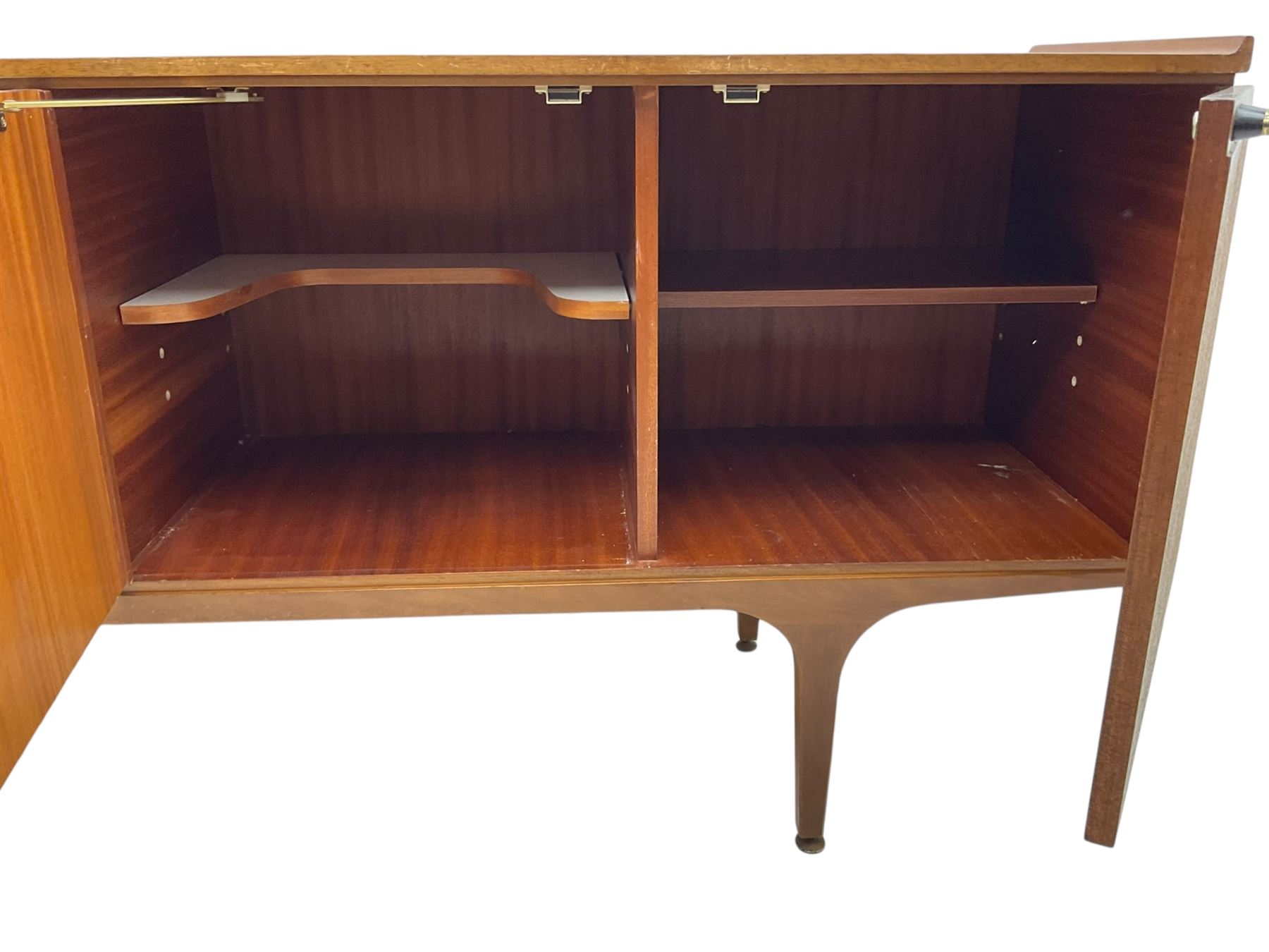 Meredew - mid-20th century teak sideboard, fitted with three drawers and two cupboards