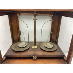 Collection of textile equipment, comprising, Goodbrand & Co. mahogany and brass yarn tester, Negretti & Zambra barograph and two sets of precision scales
