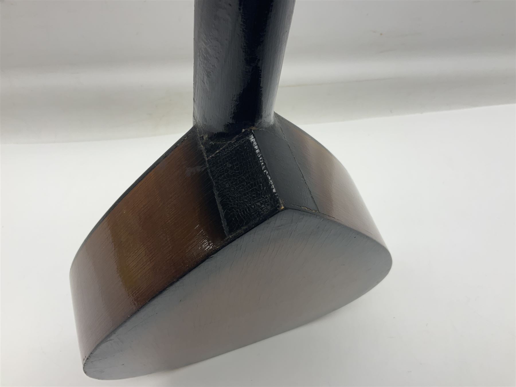 French mandolin with segmented lute back and mother-of-pearl inlaid spruce top; bears label for 'Jerome Thibouville-Lamy & Cie Paris L60cm; and another unmarked flat-back mandolin; both for completion (2)