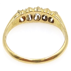 18ct gold five stone graduating diamond ring, hallmarked  