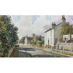 John Cecil Lund (British 1932-): 'Monday Morning - Walton' and 'Village Pond', two watercolours signed, titled on the mount, max 19cm x 32cm (2)