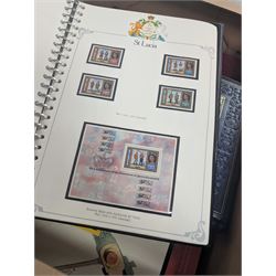 Collection of stamps, including 25th Anniversary Coronation albums, Royal Wedding First Day Covers album, Royal Mail Special Stamps 1986, 1987 and 1989, Locomotive Philatelica album, etc