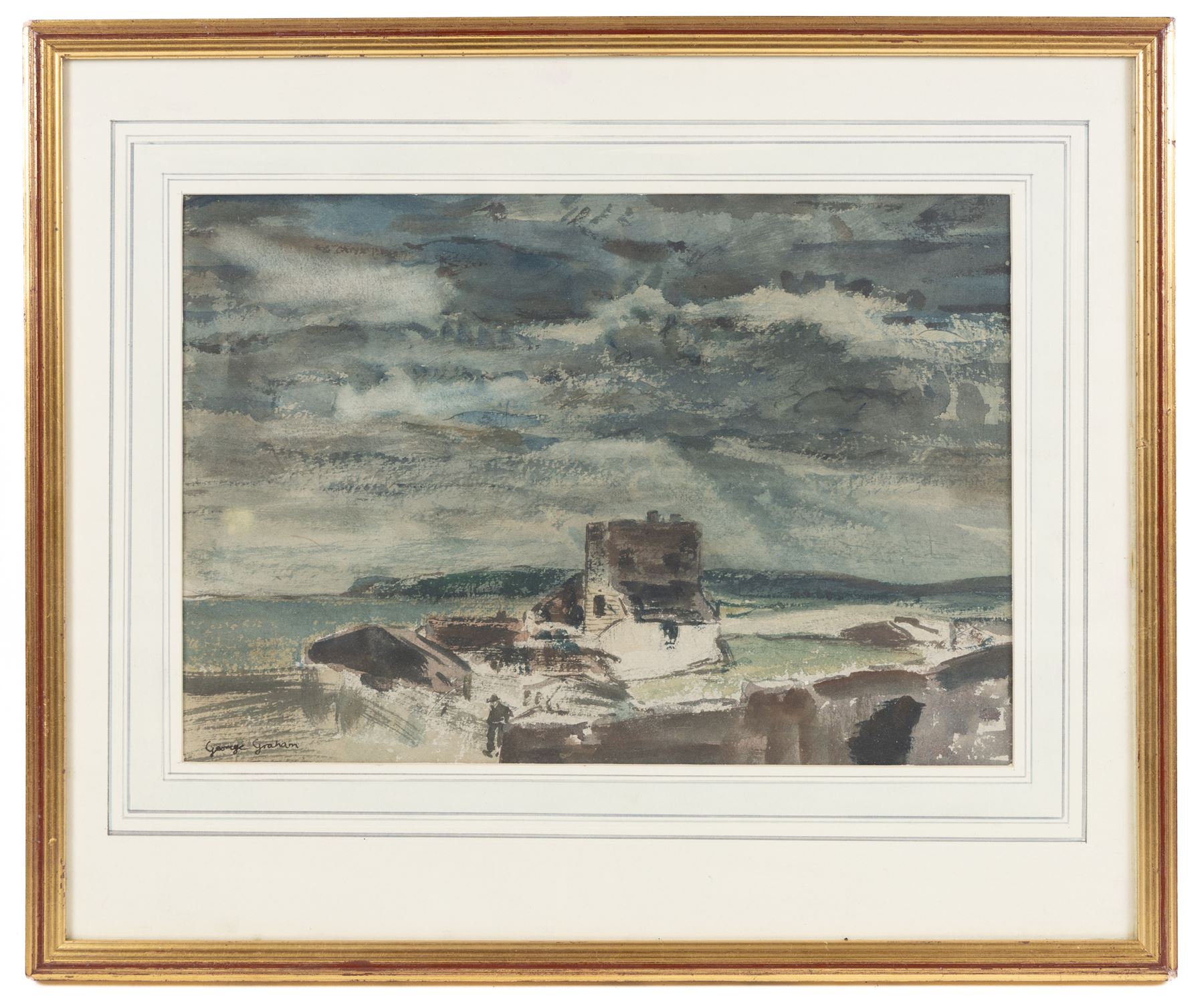George Graham (British 1881-1941): River and Coastal Landscapes, pair watercolours signed, larger 26.5cm x 39cm (2)
