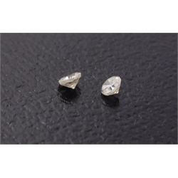  Pair of matched diamond ear-rings (two loose stones)  
