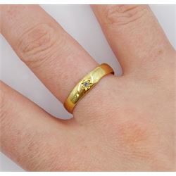 Victorian 22ct gold gypsy set single stone diamond ring, Birmingham 1890 