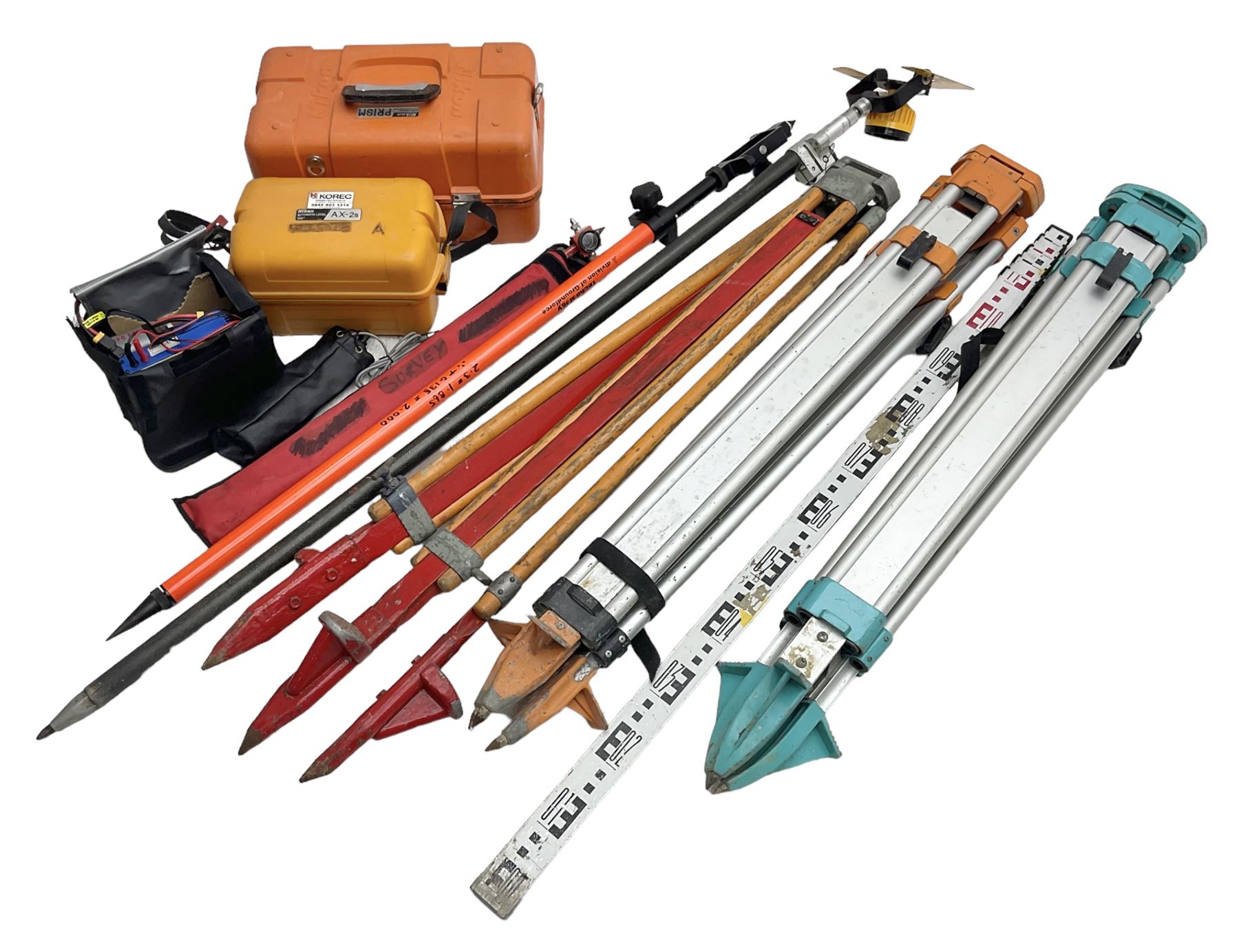 Land Surveying equipment - Nikon AX-2s Automatic Level 360 degrees, serial no.810890; in carrying case with instructions; Nikon Electronic Distancemaster Prism; in carrying case; Imax B6AC Dual Power Professional Balance Charger/Discharger; in carrying bag; Omni Zero 