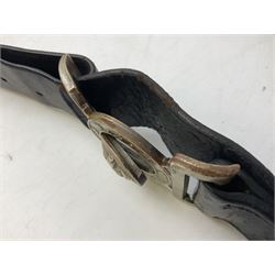 North Eastern Railway Police adjustable leather belt with steel buckle; crudely inscribed '270'