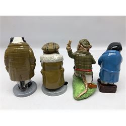 Twelve Wade Collectors Club Figures, comprising six Wind in the Willows figures; Rattie, Mole, Toad, Badger, Weasel and Rattie and Mole on the Water, Six Peter Pan figures; Captain Hook, Peter Pan, Wendy, John, Michael and Tinkerbell  