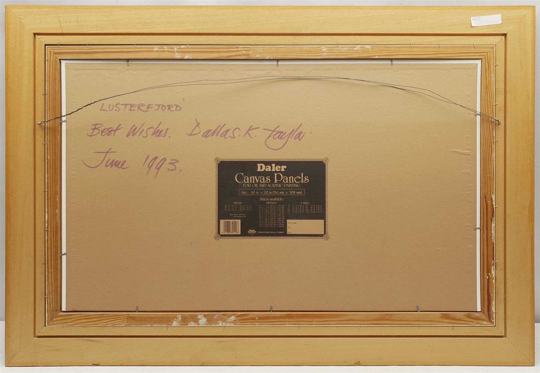 Dallas K Taylor (British 1941-2011): 'Lusterfjord', oil on canvas signed, titled and dated 1993 verso together with After Dawn Matthews (British contemporary): 'Druids Loch', limited edition screen print signed titled and numbered 85/150 max 44cm x 75cm (2)