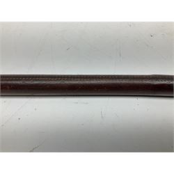Early 20th century officer's swagger type leather covered sword stick, the 33cm etched single fullered blade marked Wilkinson Pall Mall, with carrying strap L60.5cm
