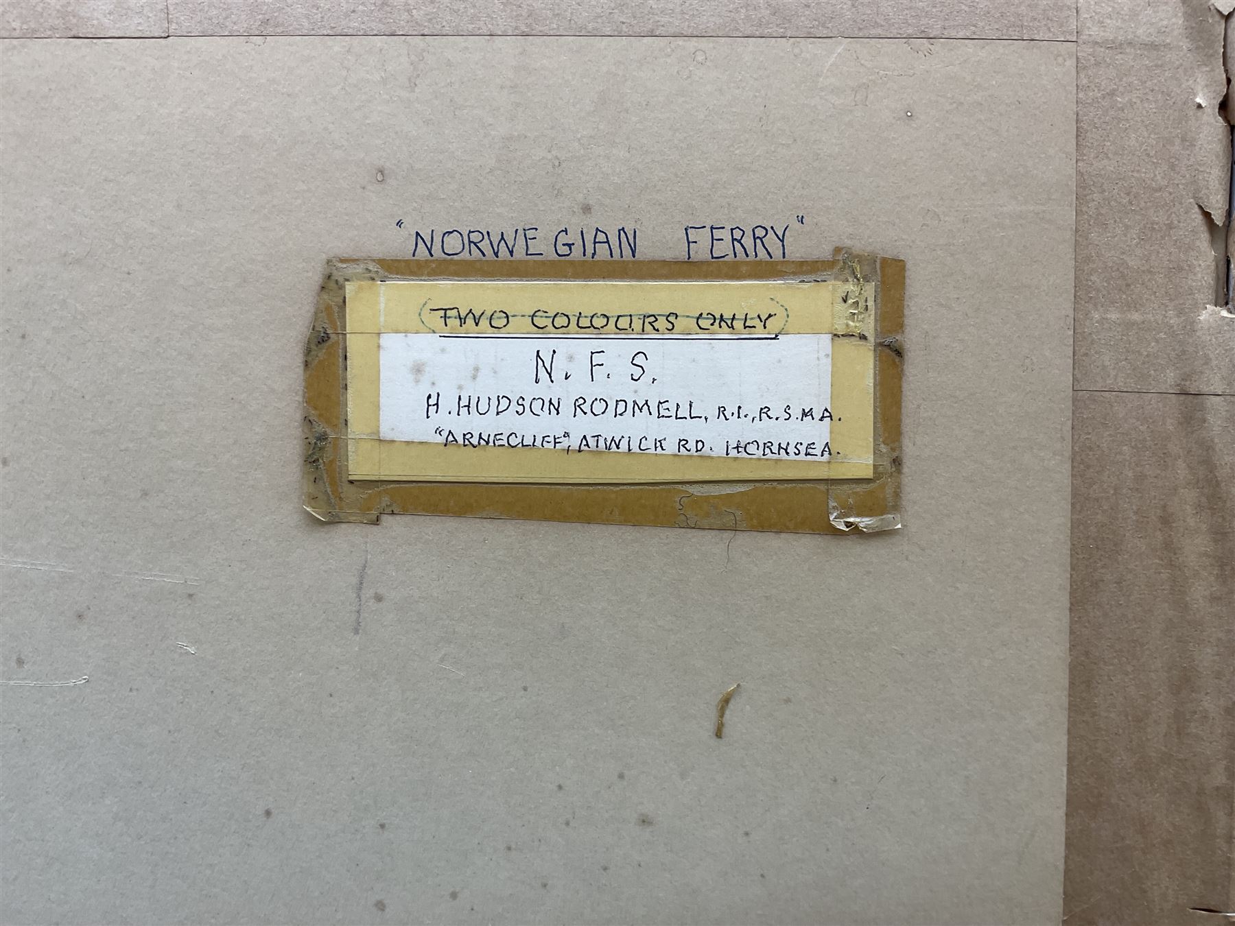 Harry Hudson Rodmell (British 1896-1984): 'Norwegian Ferry', oil on board signed, titled verso 55cm x 65cm 
Provenance: the artist was the vendor's great-uncle; never been on the market.