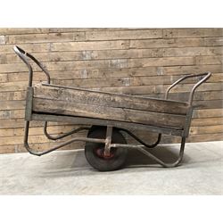 Vintage metal and wooden trolley cart