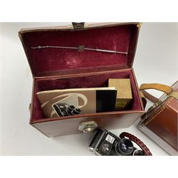 Bolex Paillard B8 cine-camera, Bolex Paillard P1 Zoom Reflex cine-camera and a Bolex 563 XL sound macro-zoom camcorder, all housed in carry cases, all untested