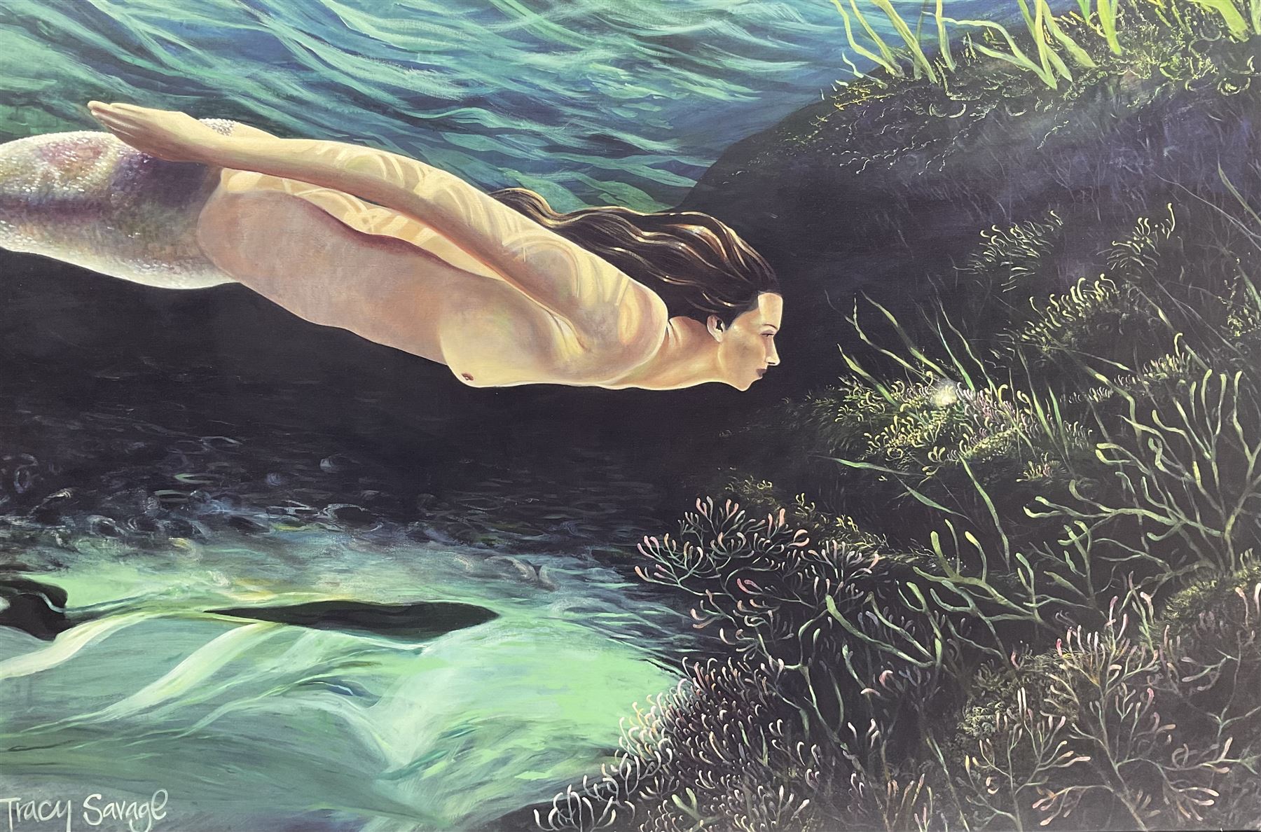 Tracy Savage (Scarborough 1963-): 'The Mermaid', limited edition print titled and numbered 22/295 verso 75cm x 113cm 