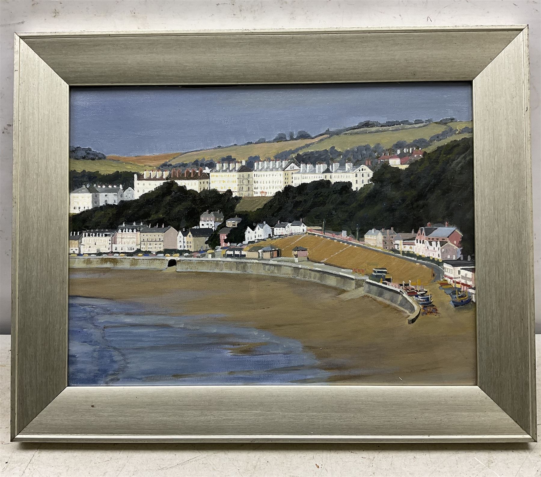 Donald Driscoll (20th century): 'Filey from the Brigg', oil on canvas board, signed titled and dated 1999 verso 29cm x 39cm