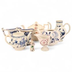 Graduating set of three New Hall tea bowls, together with 18th Century Worcester porcelain...