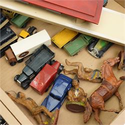 Collection of die cast model vehicles including Burago Jaguar 'E', Corgi, Dinky, Matchbox etc