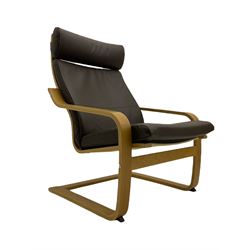 Ikea Poang light oak cantilever armchair