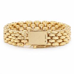 9ct gold five row brick link bracelet, Birmingham 1993