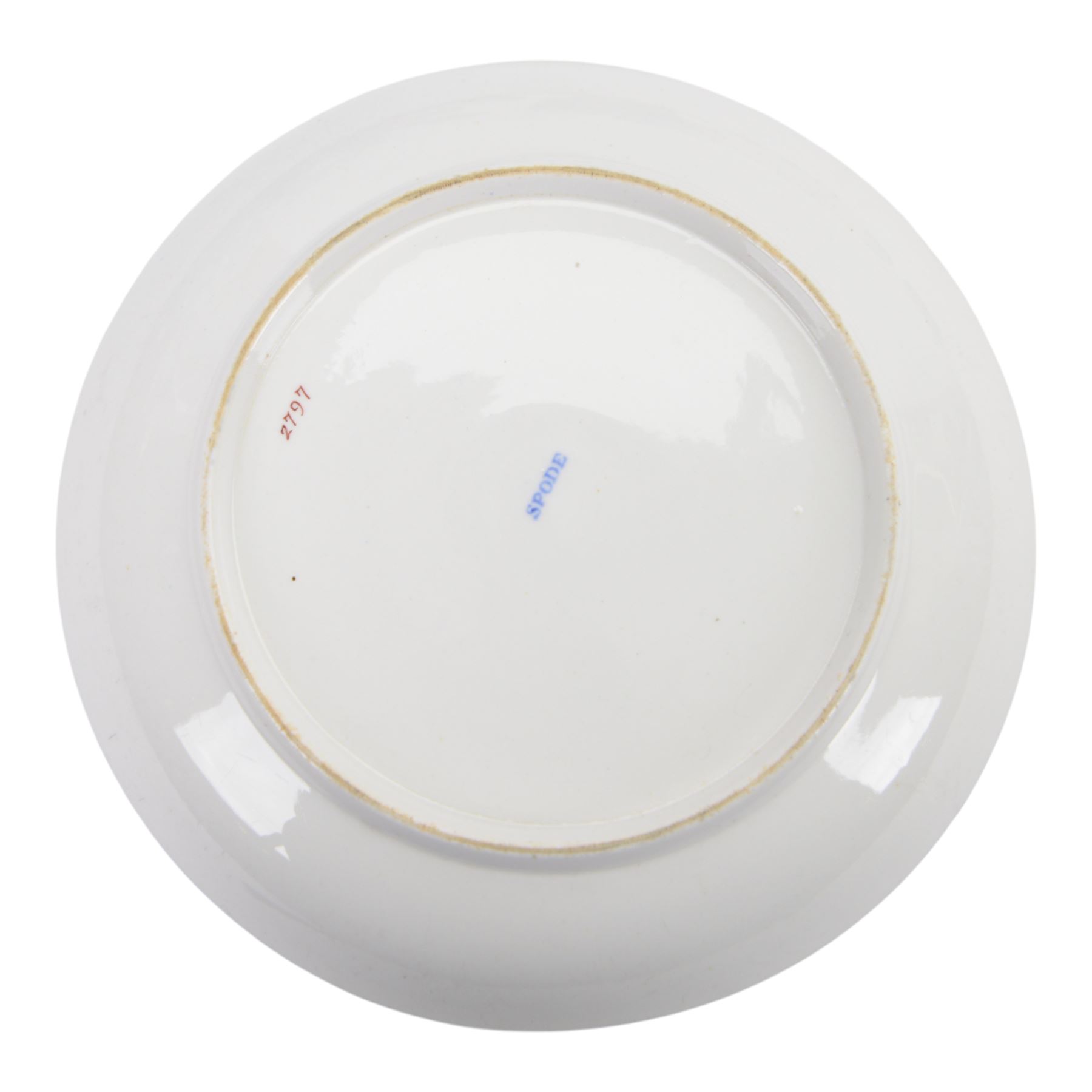 Spode tea service in Temple pattern, comprising twelve cups and saucers, open sucrier, milk jug, two side plates, together with Spode Italian pattern, six cups and saucers