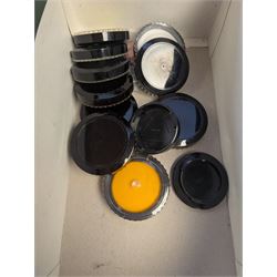 Contax SLR camera with a Yashica ML Zoom 42-75mm 1:3.5-4.5 lens, in case with accessories, together with a Yashica FX-D Quartz SLR camera with a Carl Zeiss Planar 1.7/50 lens, with filters, instruction booklets and other accessories