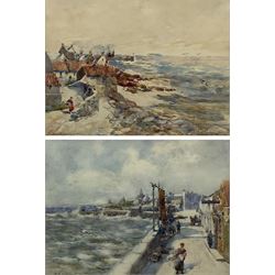 AR Watson (Scottish exh.1923): East Coast Scottish Fishing Villages, pair watercolours signed 33cm x 44cm (2)