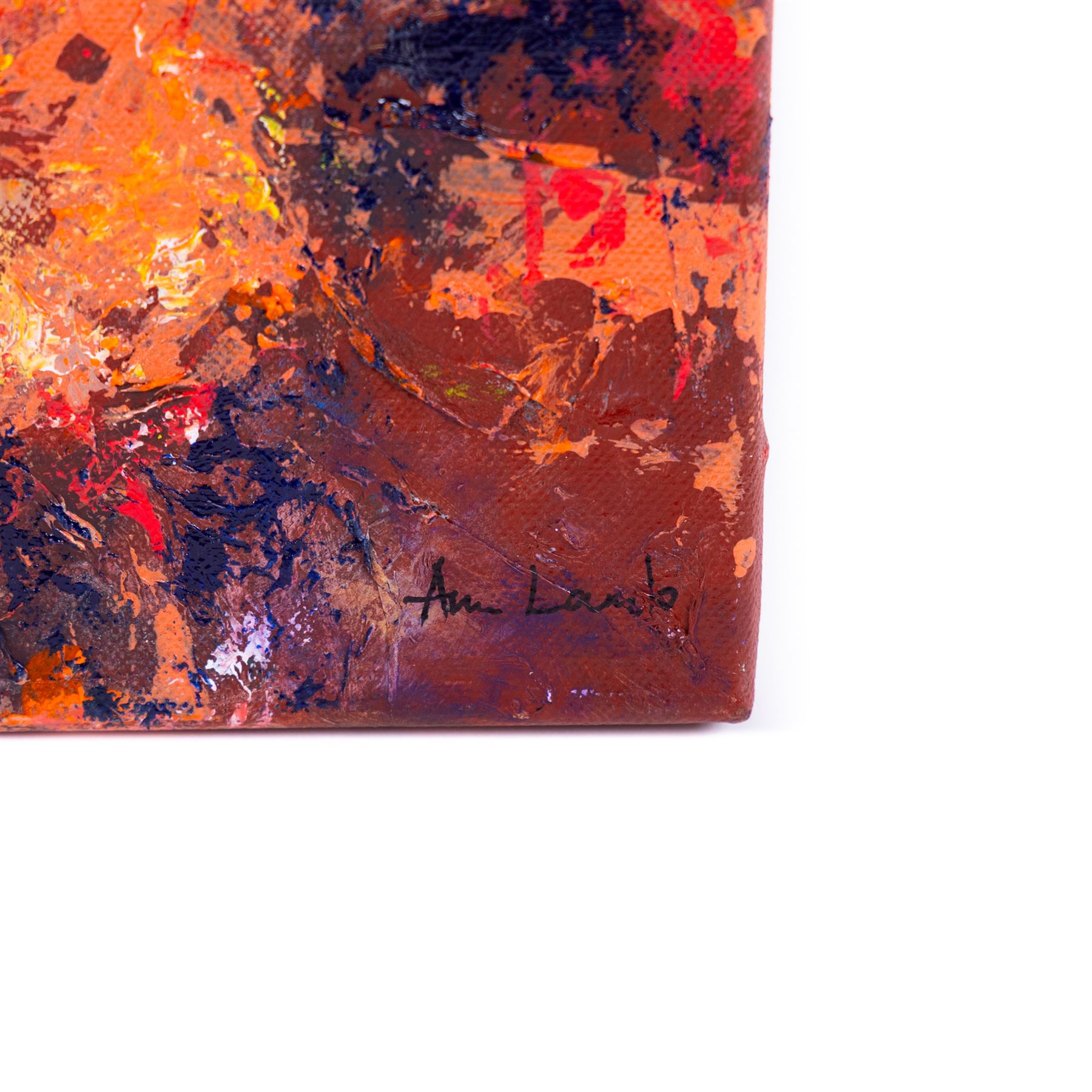 Ann Lamb (British 1955-): Trees Aglow, mixed media on canvas signed 76cm x 51cm (unframed)