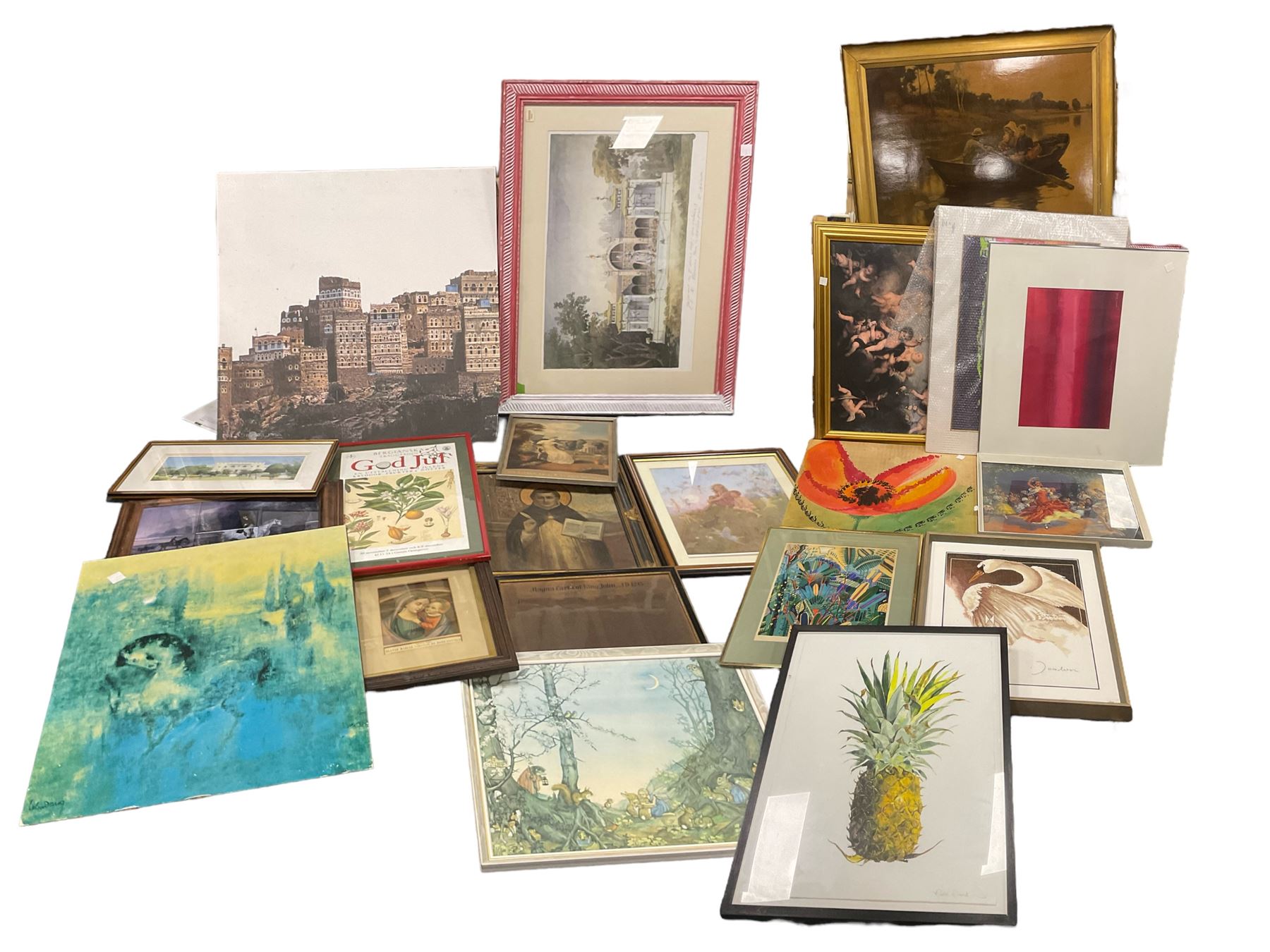 Collection of large prints to include Rosie Sands and various original works (qty)