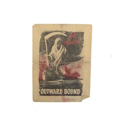 WWI German propaganda leaflet, aimed at Americans, All Aboard Outward Bound, H12cm, W9cm