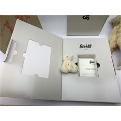 Steiff - limited edition 'Racing Driver' teddy bear wearing overalls with BMW and other logos and tag No.1813/2002, H13