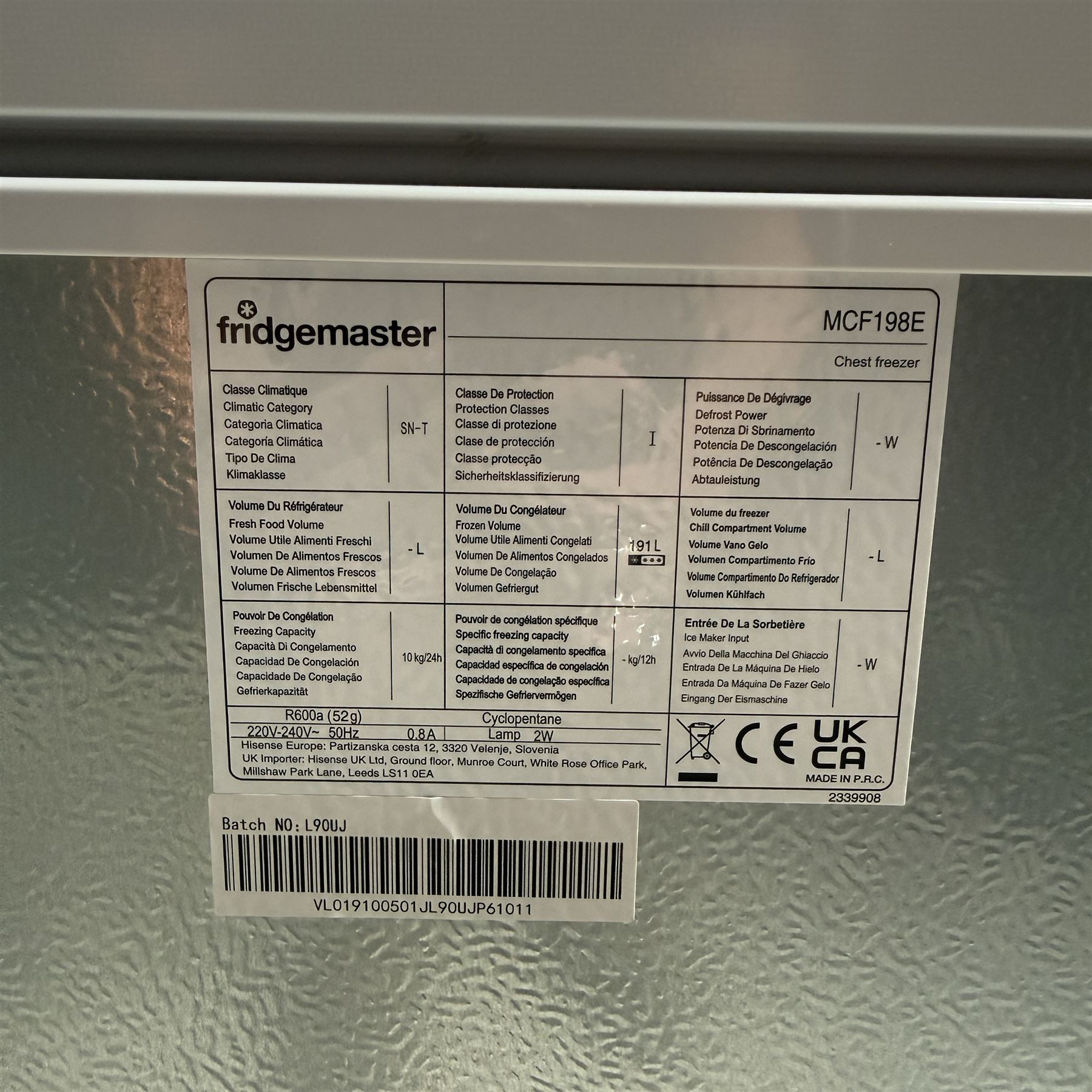 Fridgemaster - MCF198E 191L Chest Freezer