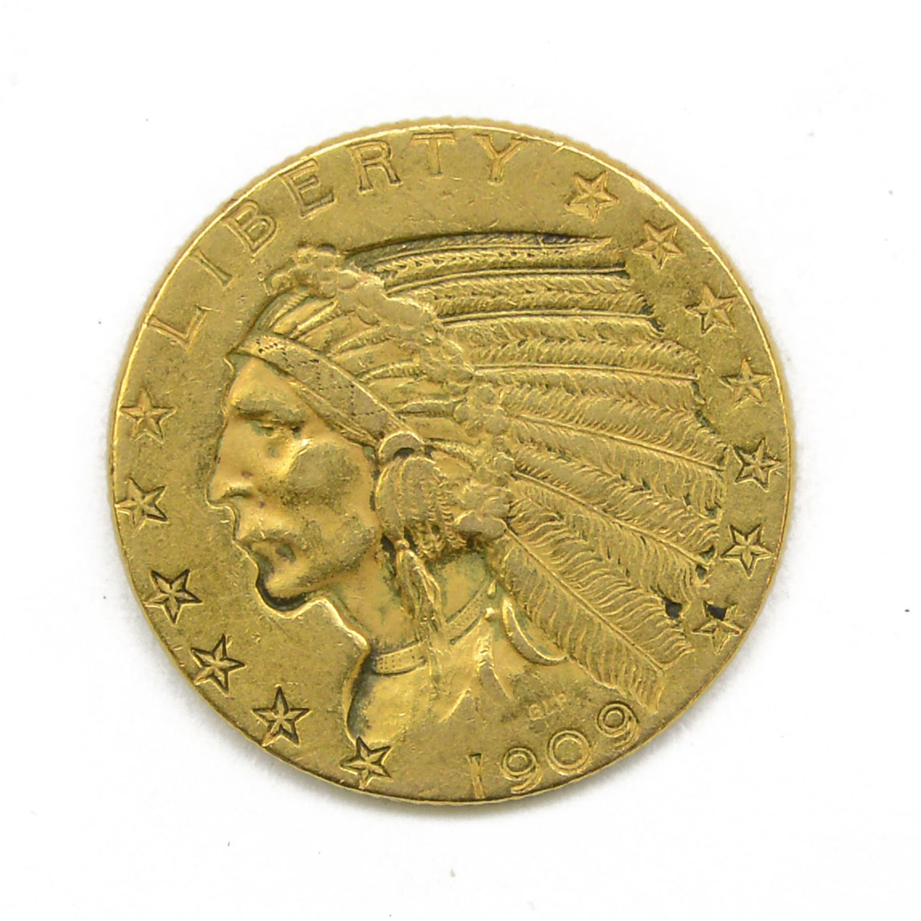 United States of America 1909 D Indian head gold five dollars coin