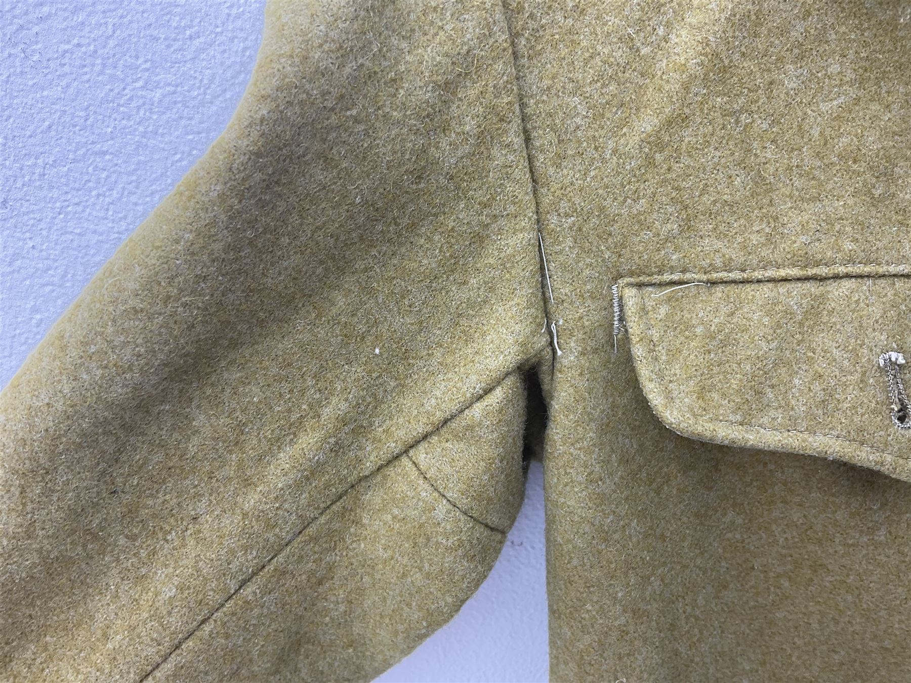 Japanese Type 38 winter tunic, the lining stamped with various Japanese character marks
