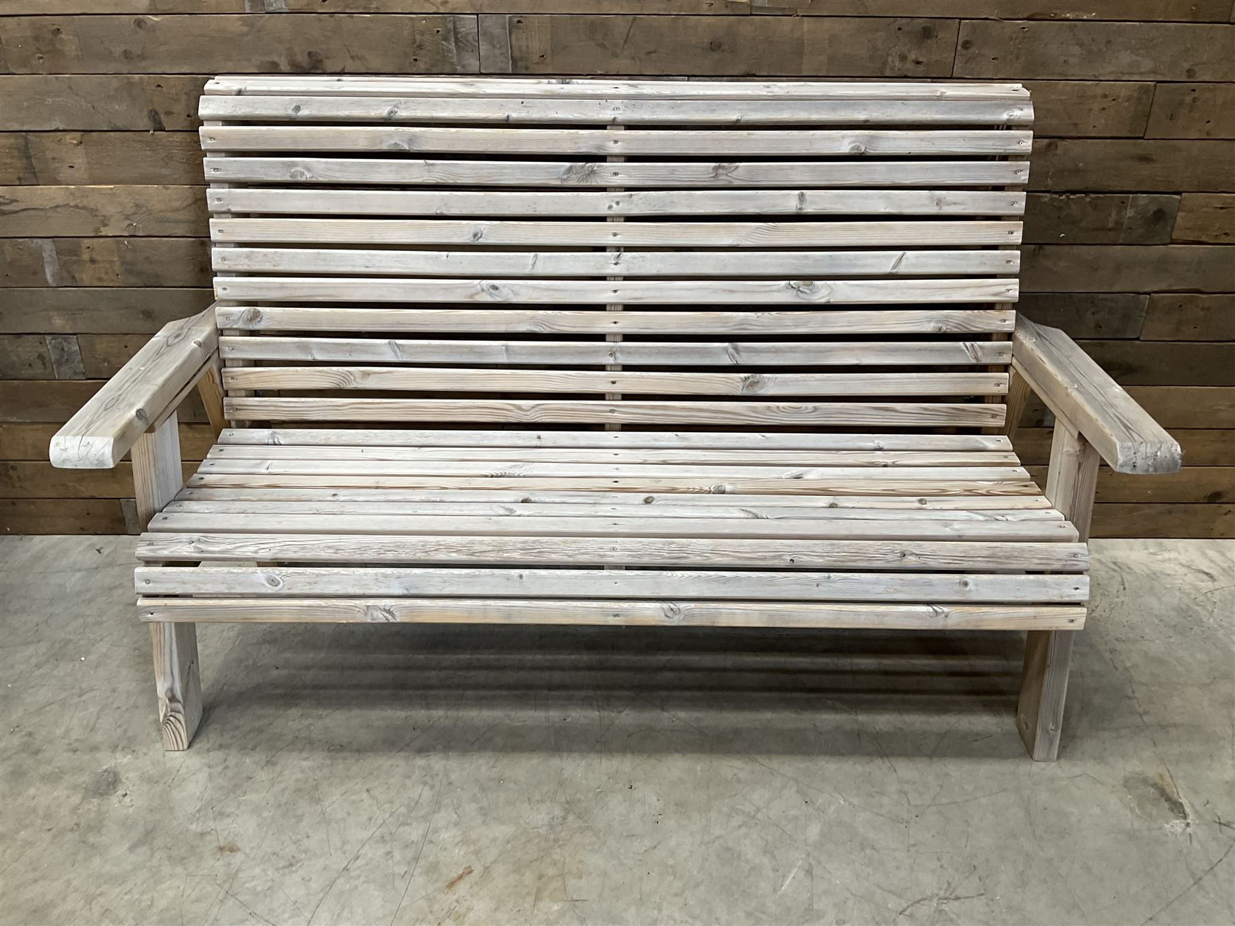 Wooden slatted garden bench