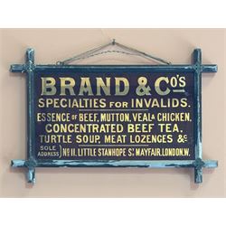 Late 19th / early 20th century reverse painted glass chemists or apothecary sign, 'Brand &...
