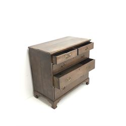 19th century oak chest, two short and three long drawers, ogee bracket supports 