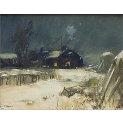 Frank Henry Mason (Staithes Group 1875-1965): 'Wireless on the Shardlow Farm (Sneaton Whitby)', watercolour and gouache signed 18cm x 23cm
Provenance: David Duggleby Ltd. c1997