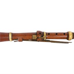 Early 19th century boxwood clarinet, each of the four sections stamped Metzler, 105 Waldour Street, London, with mouthpiece, ivory mounts and brass keys
This item has been registered for sale under Section 10 of the APHA Ivory Act