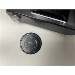 Collection of camera bodies and lenses, to include Olympus OM-1 camera body, serial no 106567, with 'Olympus OM-System F.Zuiko Auto-S 1:1.8 f=50mm' lens, serial no 135097,  Zenit-B camera body, serial no 71017867, with 'Helios-44-2 2/58' serial no 7500040, Voigtlander Vito B camera body, with 'Voigtlander Colour Skopar 1:2.8/50' lens, 'Olympus OM-System Zuiko Auto-Zoom 1:4 f=75-150mm' lens serial no 104321, 'Tamron SP 35-210mm 1:3.5-4.2' lens etc 