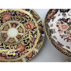 19th century Spode Imari pattern teacup and saucer, pattern 1823, together with Royal Crown Derby teacup and saucer pattern 383, and another teacup