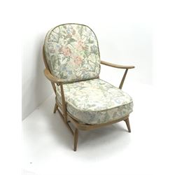 Ercol beech framed armchair, spindle back