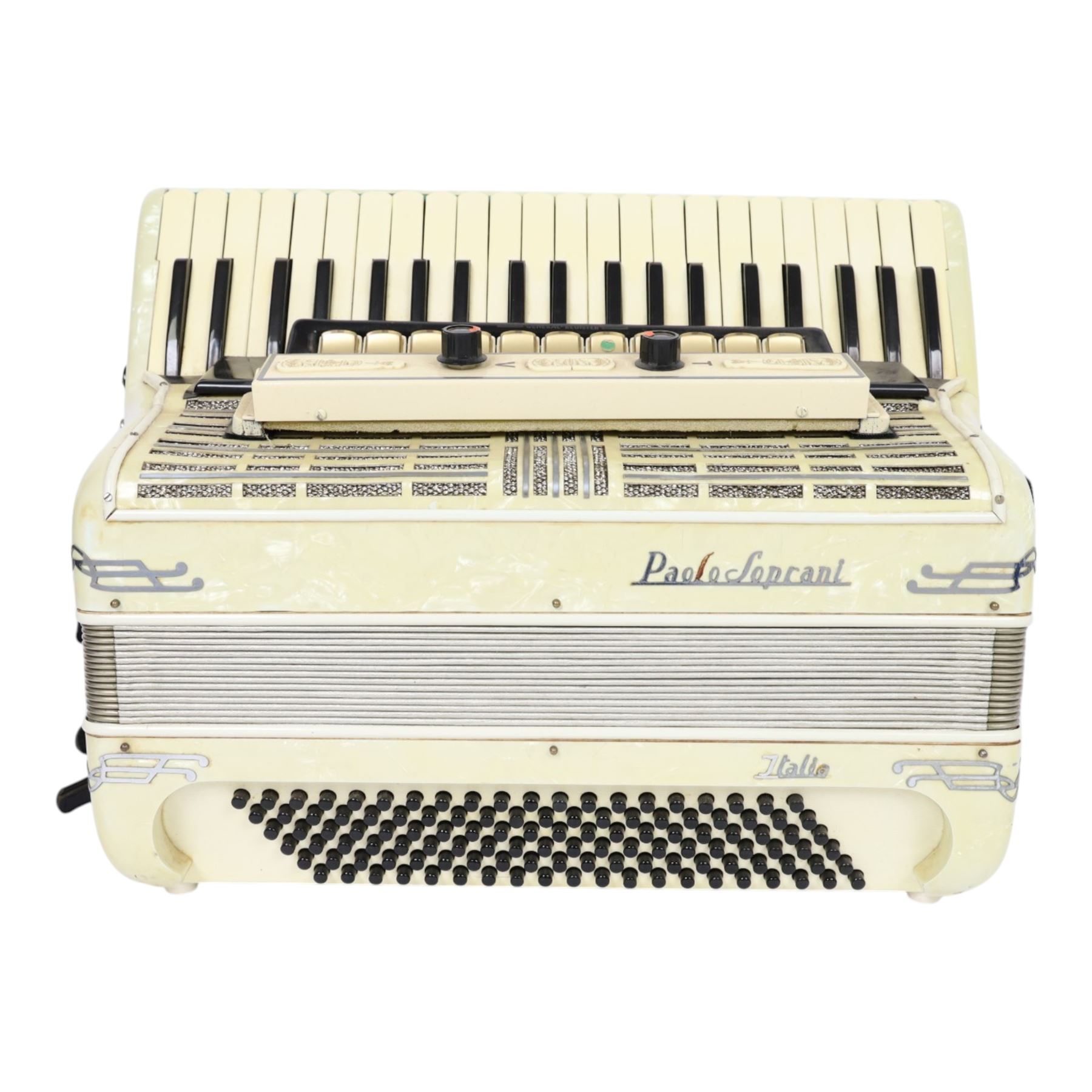 Paolo Soprani accordion, with 120 bass buttons and 41 piano keys, in soft case