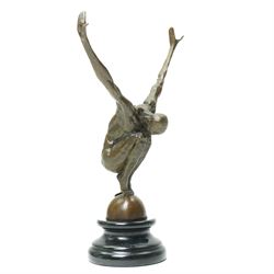 After Milo - bronze figure of a man in perfect balance, bearing signature and foundry mark...