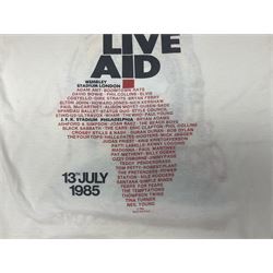 Live Aid memorabilia 13th July 1985 Wembley Stadium - Official Programme with ticket; and The Global Juke Box T-shirt