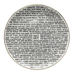 Grayson Perry RA (b.1960) 100% Art plate, 2020 fine china plate, with artist's seal printed to the base, produced for the York Art Gallery, D22cm