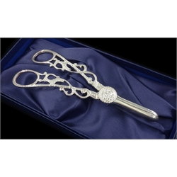  Shop stock: pair of silver grape scissors by L R Watson Birmingham 2003 boxed  