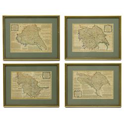 Emanuel Bowen (British 1694-1767): 'Yorkshire Divided into its Ridings' 'North Riding of Y...